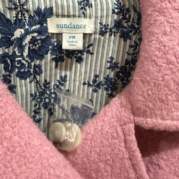 Sundance Women’s Pink Double-Breasted Peacoat - PM - Picture 3 of 5